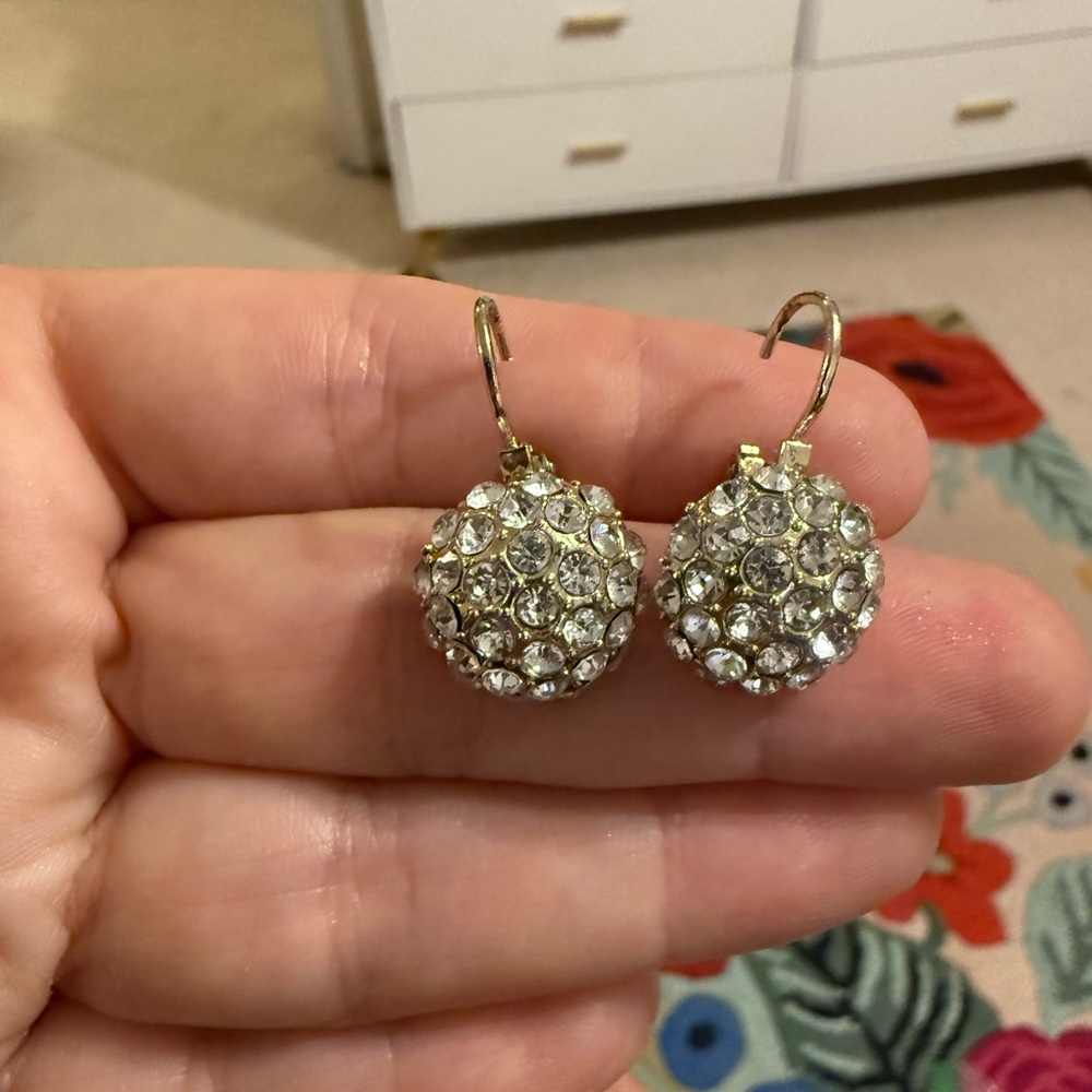 Elegant‎ Gold and Silver Crystal Earrings